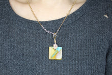 Load image into Gallery viewer, Tan and Teal Necklace, Unique Handmade Gift