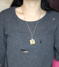 Load image into Gallery viewer, Tan and Teal Necklace, Unique Handmade Gift