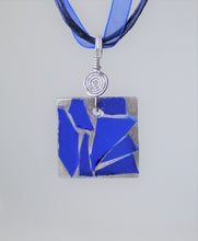 Load image into Gallery viewer, Blue Glass Necklace, Unique Handmade gift