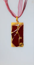 Load image into Gallery viewer, Ruby Red Glass Necklace, Red Pendant, Unique one of a kind gift