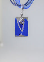 Load image into Gallery viewer, Blue Glass Necklace, unique handmde gift