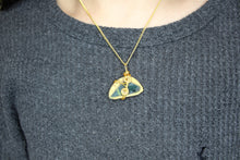 Load image into Gallery viewer, Teal Glass Necklace, Unique Handmade Gift