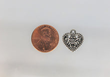Load image into Gallery viewer, Heart, Paisley heart, Filigree heart charm