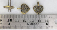 Load image into Gallery viewer, Heart, Paisley heart, Filigree heart charms