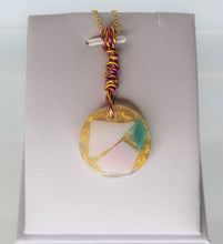 Load image into Gallery viewer, Teal and Pink Glass Necklace, Unique Handmade Gift