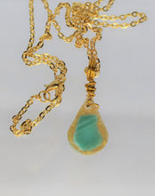 Load image into Gallery viewer, Teal Glass Necklace, Unique Handmade Gift