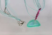 Load image into Gallery viewer, Teal Glass Necklace, Unique Handmade Gift