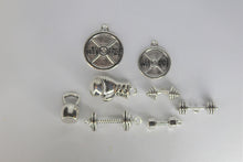 Load image into Gallery viewer, Dumbbell Charms, Plate Dumbbells, Weights