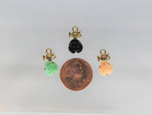 Load image into Gallery viewer, Rose Charms, Tiny Green, Pink, or Black Flower Charms