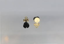 Load image into Gallery viewer, Rose Charms, Tiny Green, Pink, or Black Flower Charms
