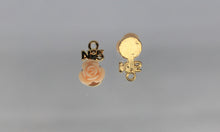 Load image into Gallery viewer, Rose Charms, Tiny Green, Pink, or Black Flower Charms