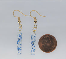 Load image into Gallery viewer, Earrings, Blue Flower Earrings, Rectangle, Unique Handmade Gift