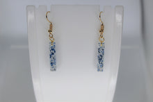 Load image into Gallery viewer, Earrings, Blue Flower Earrings, Rectangle, Unique Handmade Gift