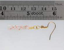 Load image into Gallery viewer, Pink Rectangle Pressed Flower Earrings, Pink Dangle Stick dried flower earrings, botanical jewelry, confetti earrings
