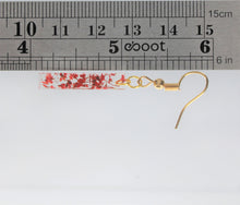 Load image into Gallery viewer, Earrings, Red Rectangle Flower, Unique Handmade Gift