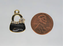 Load image into Gallery viewer, Purse, Purse Charms, Black purse charms, Rhinestone Charm