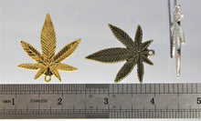 Load image into Gallery viewer, Pot Leaf Pendants, gold, silver or bronze Weed Pendants, The charms have very intricate detail and are very nice. Take a look.