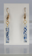 Load image into Gallery viewer, Earrings, Blue Flower Earrings, Rectangle, Unique Handmade Gift