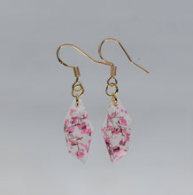 Load image into Gallery viewer, Earrings, Dark Pink Polygon Flower Earring, Unique handmade gift