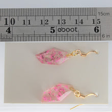 Load image into Gallery viewer, Earrings, Dark Pink Polygon Flower Earring, Unique handmade gift