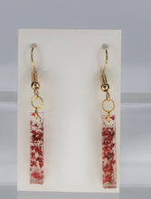 Load image into Gallery viewer, Earrings, Red Rectangle Flower, Unique Handmade Gift