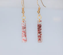 Load image into Gallery viewer, Earrings, Red Rectangle Flower, Unique Handmade Gift