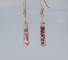 Load image into Gallery viewer, Earrings, Red Rectangle Flower, Unique Handmade Gift