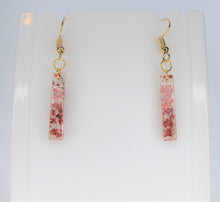 Load image into Gallery viewer, Earrings, Red Rectangle Flower, Unique Handmade Gift