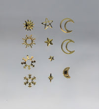 Load image into Gallery viewer, Nail Rivets Wheel, Moon, Star, Sun