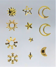 Load image into Gallery viewer, Nail Rivets Wheel, Moon, Star, Sun