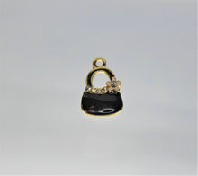 Load image into Gallery viewer, Purse, Purse Charms, Black purse charms, Rhinestone Charm