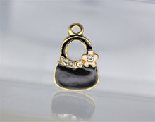 Load image into Gallery viewer, Purse, Purse Charms, Black purse charms, Rhinestone Charm