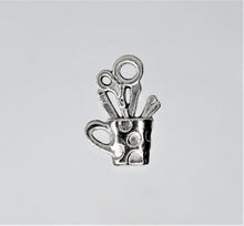 Load image into Gallery viewer, Pen Holder Charms, These silver charms represent our typical office supplies in a very cute way. Check them out
