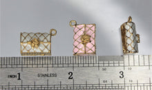 Load image into Gallery viewer, Purse Charms, Pink or White purse charms. They have a flower in front. They are adorable. Check them out.
