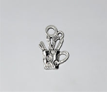 Load image into Gallery viewer, Pen Holder Charms, These silver charms represent our typical office supplies in a very cute way. Check them out