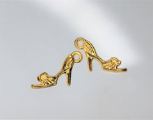 Load image into Gallery viewer, Shoe, High Heel Shoe, Tiny gold shoe charms