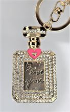 Load image into Gallery viewer, Rhinestone Charm Keychain, I Love You