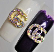 Load image into Gallery viewer, Nail Charms, Medium, AB Crystals.