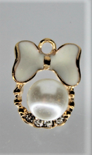 Load image into Gallery viewer, Rhinestone Charm, Bow Charms, Large, Pink, White or Black
