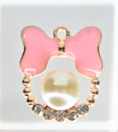 Load image into Gallery viewer, Rhinestone Charm, Small Bow Charms, Pink, White or Black