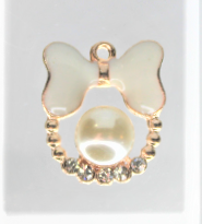 Load image into Gallery viewer, Rhinestone Charm, Small Bow Charms, Pink, White or Black