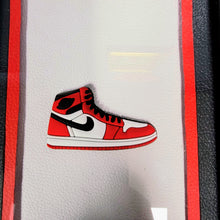 Load image into Gallery viewer, Air Jordan 1 Mid  Chicago Black Toe Framed Art
