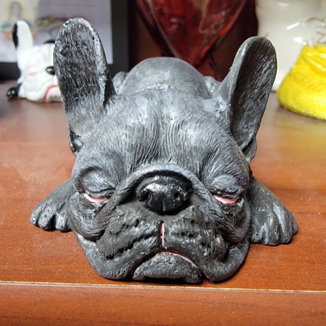 French bulldog Cement Statue, Gray Frenchie