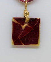 Load image into Gallery viewer, Ruby Red Glass Necklace, Ruby Pendant, Unique Handmade Gift
