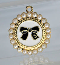 Load image into Gallery viewer, Rhinestone Charm, Bow Charms, White, Pink or Black
