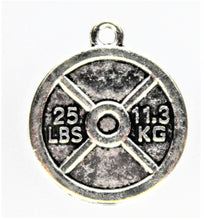 Load image into Gallery viewer, 25 Pound Weight Lifting Plate Charm,
