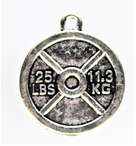 25 Pound Weight Lifting Plate Charm,