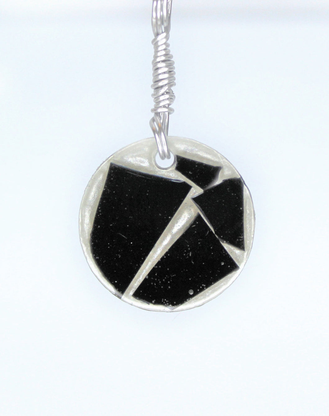 Black Glass Pendant, Unique handmade gift