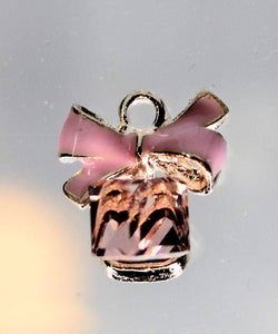 Rhinestone Charm, Crystal Charms, Pink, White or Black, Square Glass Beads,