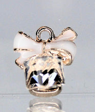 Load image into Gallery viewer, Rhinestone Charm, Crystal Charms, Pink, White or Black, Square Glass Beads,
